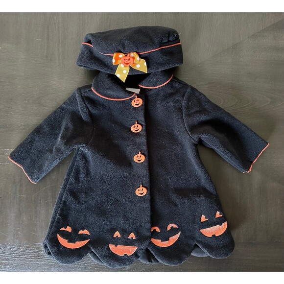 Bonnie Baby Girls Halloween Fall/Winter Coat and Hat size 3-6M - Picture 1 of 6